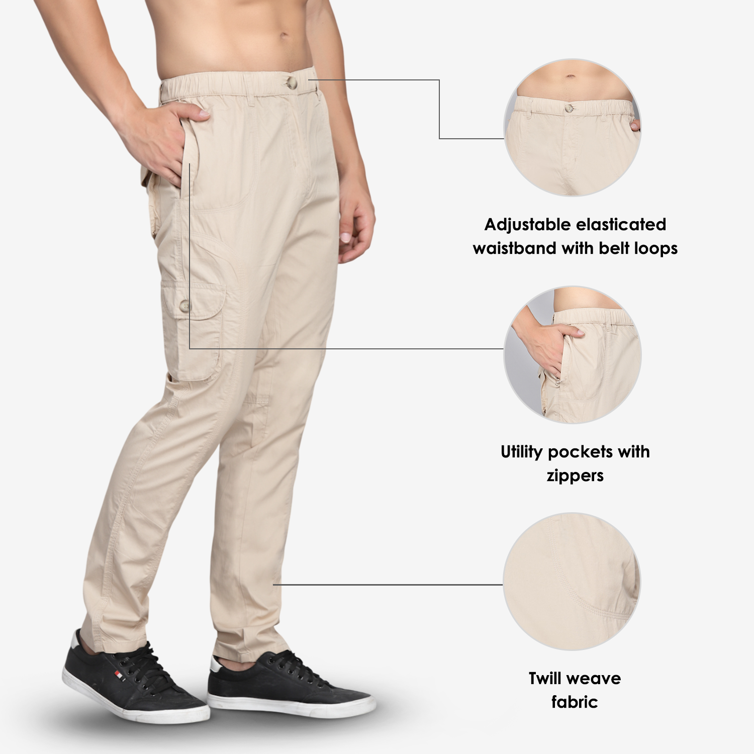 AIR UTILITY CARGOS - WINDHAM CREAM